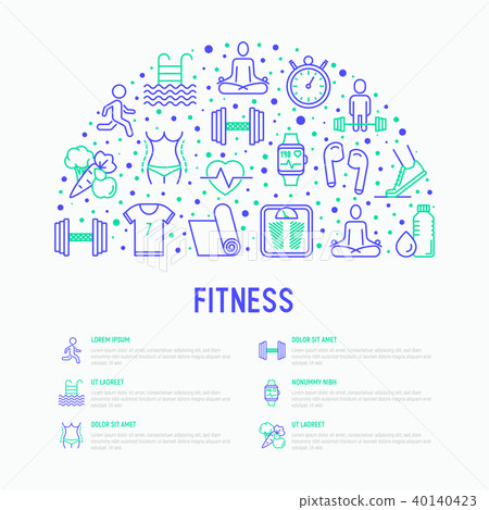 Fitness concept in half circle 40140423