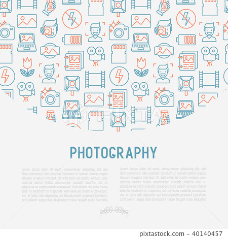 Photography concept with thin line icons Photography concept with thin line icons 40140457