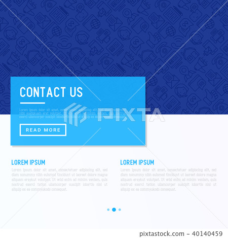 Contact us concept with thin line icons - Stock Illustration [40140459 ...