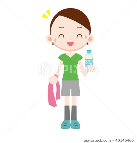 訓練的婦女穿與體育飲料 40140460