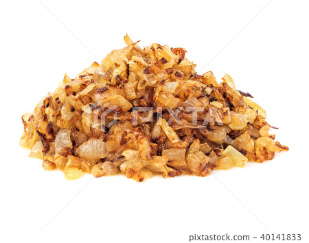 Pile of fried gold onion isolated Pile of fried gold onion isolated 40141833