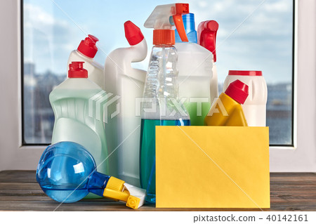 Assorted plastic bottles for cleaning. Assorted plastic bottles for cleaning. 40142161