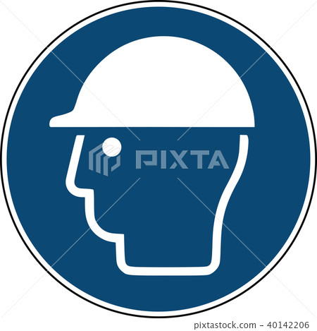 helmet sign - blue safety sign construction site helmet sign - blue safety sign construction site 40142206