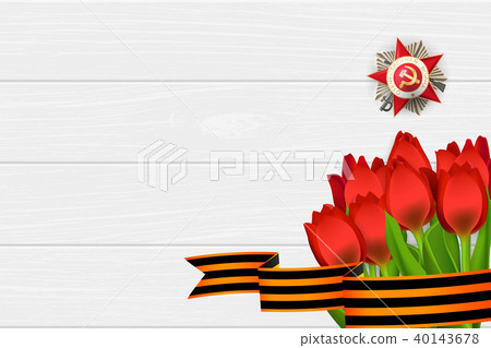 9 may wooden board St George ribbon 40143678