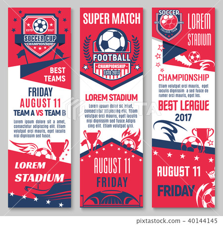 Football sport game match banner with soccer ball Football sport game match banner with soccer ball 40144145