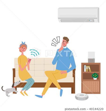 與AI家電例證夫婦的生活例證 與AI家電例證夫婦的生活例證 40144220