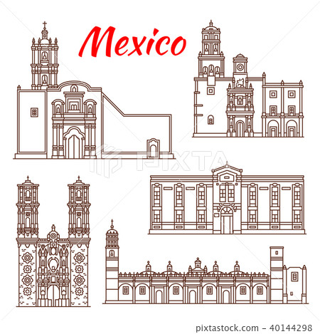 Mexican travel landmark icon for tourism design Mexican travel landmark icon for tourism design 40144298