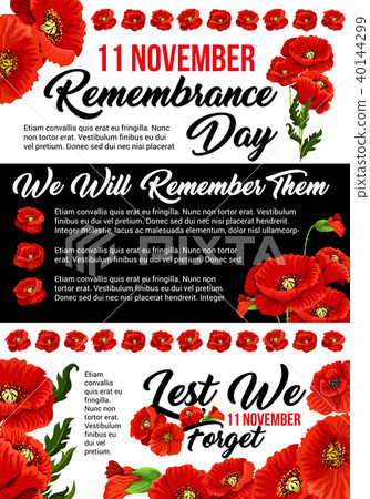 11 November poppy remembrance day vector poster 40144299