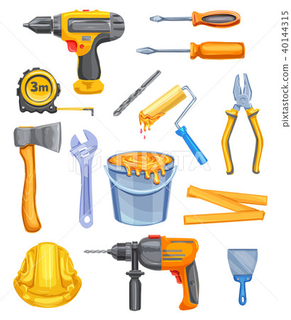 Repair tool and equipment watercolor icon design Repair tool and equipment watercolor icon design 40144315