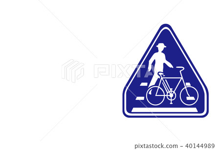 Road signposted pedestrian crossing, bicycle crossing 40144989