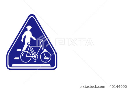 Road signposted pedestrian crossing, bicycle crossing 40144990