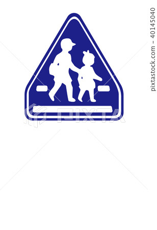 Road sign direction pedestrian crossing 40145040
