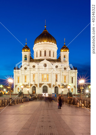 Cathedral of Christ the Saviour at twilight time Cathedral of Christ the Saviour at twilight time 40146322