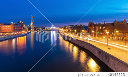 Moscow city along the moskva river at night,Russia Moscow city along the moskva river at night,Russia 40146323