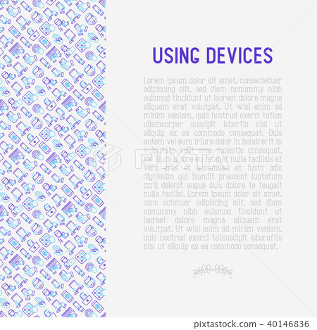 Using devices concept with thin line icons 40146836