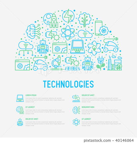 Technologies concept in half circle Technologies concept in half circle 40146864