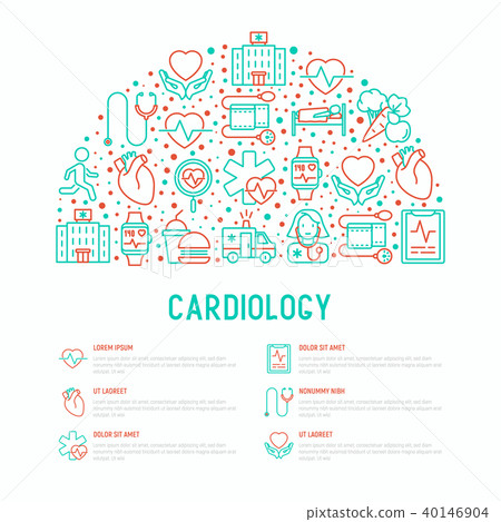 Cardiology concept in half circle 40146904