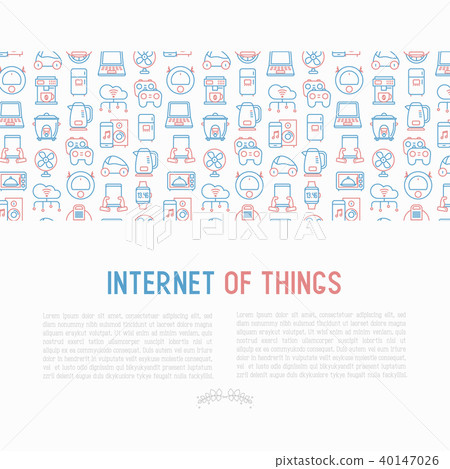 Internet of things concept with thin line icons 40147026