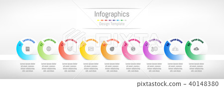 Infographic design elements with 9 options. 40148380