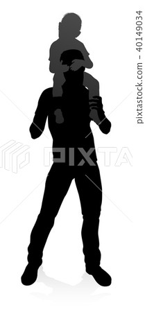 Father and Child Family Silhouette Father and Child Family Silhouette 40149034
