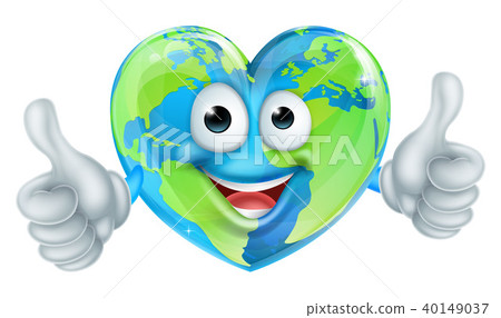 Cartoon World Earth Day Thumbs Up Heart Globe Character Cartoon World Earth Day Thumbs Up Heart Globe Character 40149037