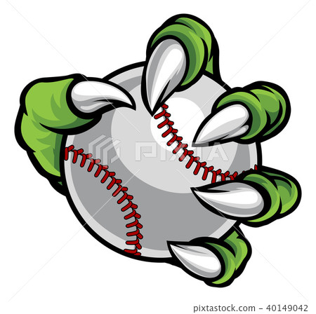 Monster or animal claw holding Baseball Ball Monster or animal claw holding Baseball Ball 40149042