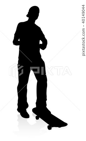 Skater Skateboarder Silhouette 40149044