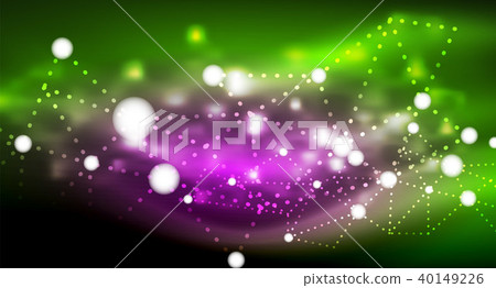 Shiny stars, neon glowing digital connected light dots 40149226