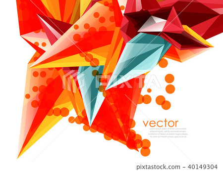 Color glass crystals on white background, geometric abstract composition with glass gemstones and Color glass crystals on white background, geometric abstract composition with glass gemstones and 40149304