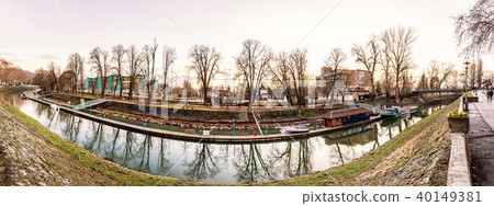 Panoramic photo of waterfront in Esztergom 40149381