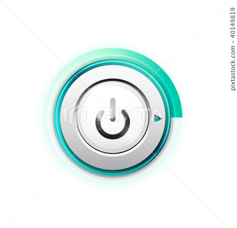 Power button technology logo, digital art techno concept, on off icon 40149819