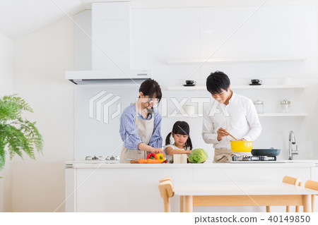 Family, parent and child, kitchen, help 40149850