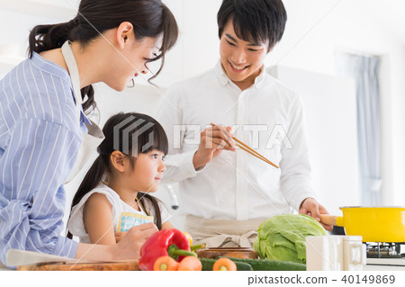 Family, parent and child, kitchen, help Family, parent and child, kitchen, help 40149869