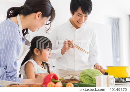 Family, parent and child, kitchen, help 40149870