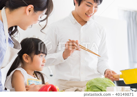 Family, parent and child, kitchen, help Family, parent and child, kitchen, help 40149871
