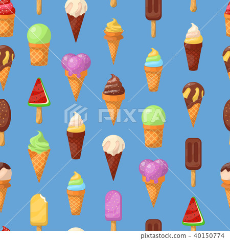 Ice cream cone seamless pattern 40150774