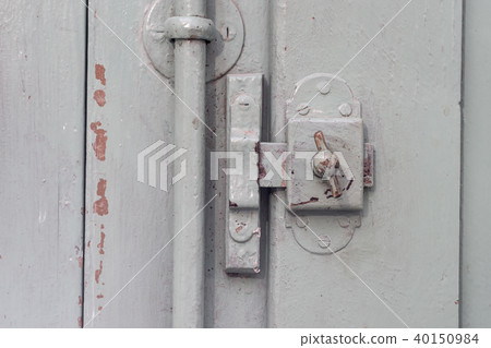 old window Lock on vintage wooden painted 40150984