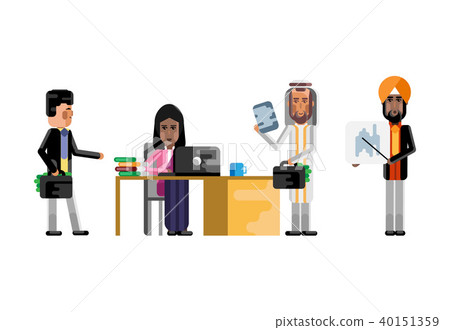 Arabic and indian business staff working in office Arabic and indian business staff working in office 40151359