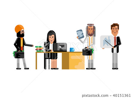 Multiethnic business staff working in office Multiethnic business staff working in office 40151361