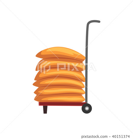 Sacks of flour on a cart vector Illustration on a white background Sacks of flour on a cart vector Illustration on a white background 40151374