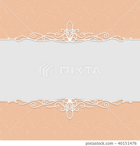 Vector beautiful frame in peach color for wedding 40151476