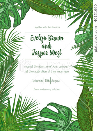 Wedding event invitation card template. Exotic  40151660