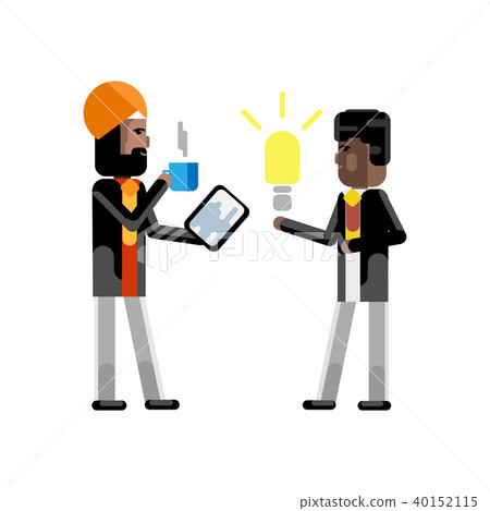 African man holding idea light bulb 40152115