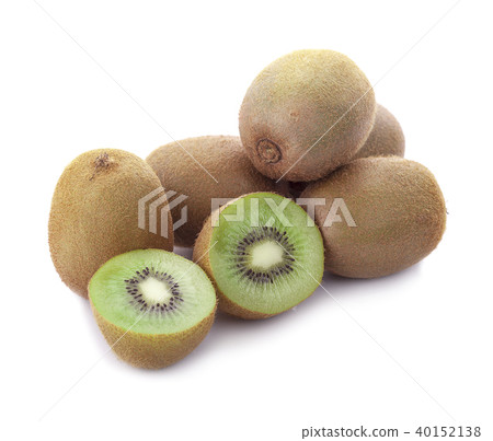 Slice of kiwi fruit isolated on white background Slice of kiwi fruit isolated on white background 40152138