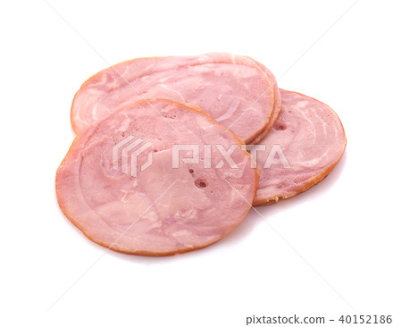 smoked ham on white background. 40152186