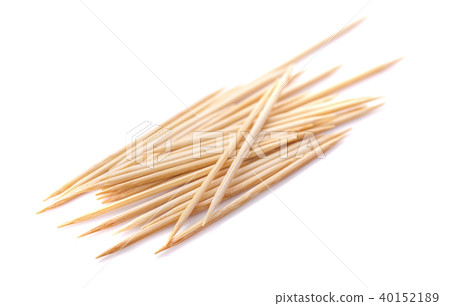 Toothpicks scattered. Close up. Isolated on white Toothpicks scattered. Close up. Isolated on white 40152189