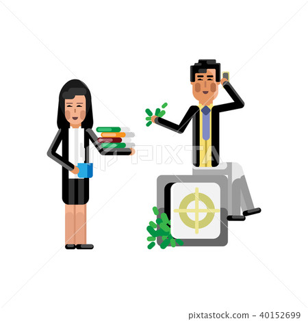 Asian investor sitting on bank safe Asian investor sitting on bank safe 40152699