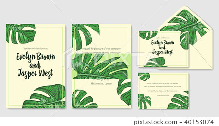Wedding invitation, envelope, rsvp, label save  40153074