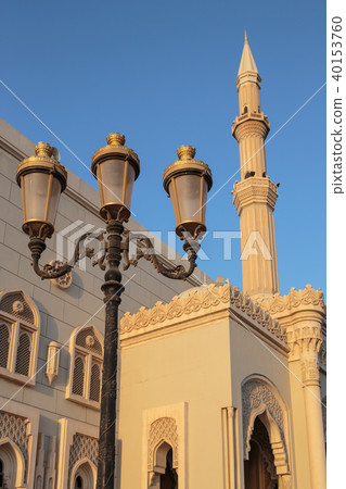 Mosque at sunrise in Sharjah, United Arab Emirates Mosque at sunrise in Sharjah, United Arab Emirates 40153760