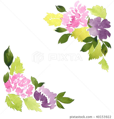 Floral watercolor corner arrangement Floral watercolor corner arrangement 40153922